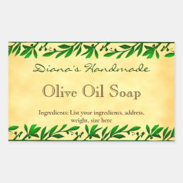Olive Leaf Custom Soap Imitate Parchishecker Rechteckiger Aufkleber