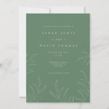 Olive leaf élégant Mariage Invitation