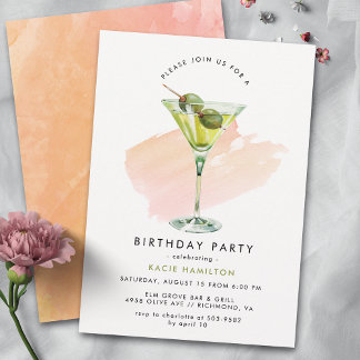 Olive Martini | Fun Cocktail Party Erwachsene Gebu Einladung