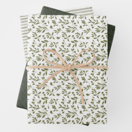 Olive 'Martini' Green  Geschenkpapier Set
