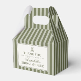 Olive Martini Green Striped Bridal Shower Geschenkschachtel