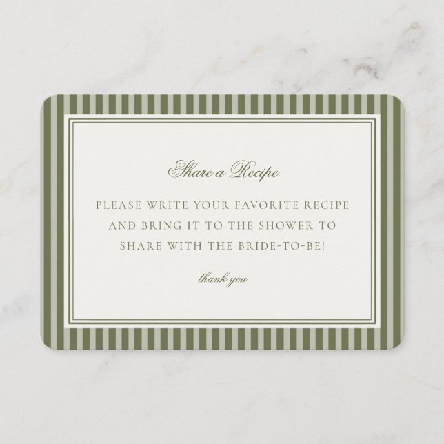 Olive Martini Green Striped Share a Recipe Insert (Vorderseite)