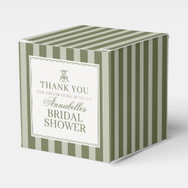 Olive Martini Old Money Striped Bridal Shower Geschenkschachtel