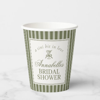 Olive Martini Old Money Striped Bridal Shower Pappbecher