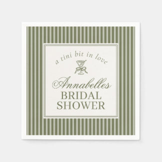 Olive Martini Old Money Striped Bridal Shower Serviette