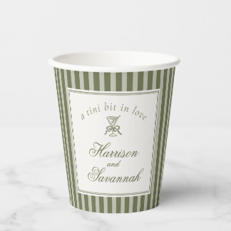 Olive Martini Old Money Striped Wedding Pappbecher