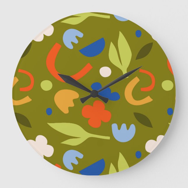 Olive Meadow Große Wanduhr (Vorderseite)