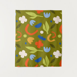 Olive Meadow Wandteppich