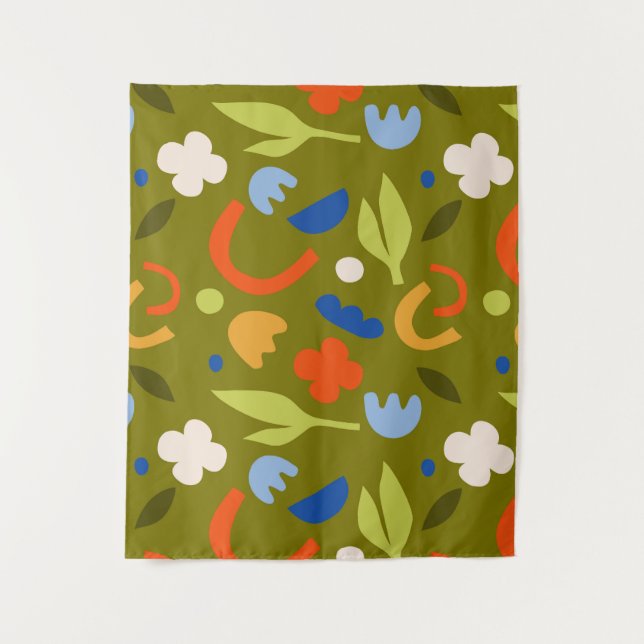 Olive Meadow Wandteppich (Vorderseite)