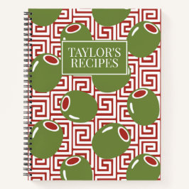 Olive Mediterranean Greek Key Recipe Notizbuch