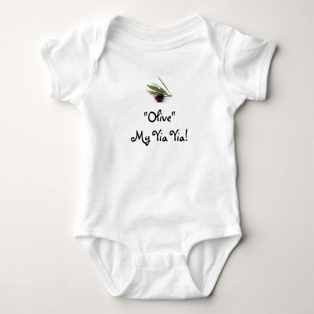 "Olive " mein Yia Yia! Baby Strampler (Vorderseite)
