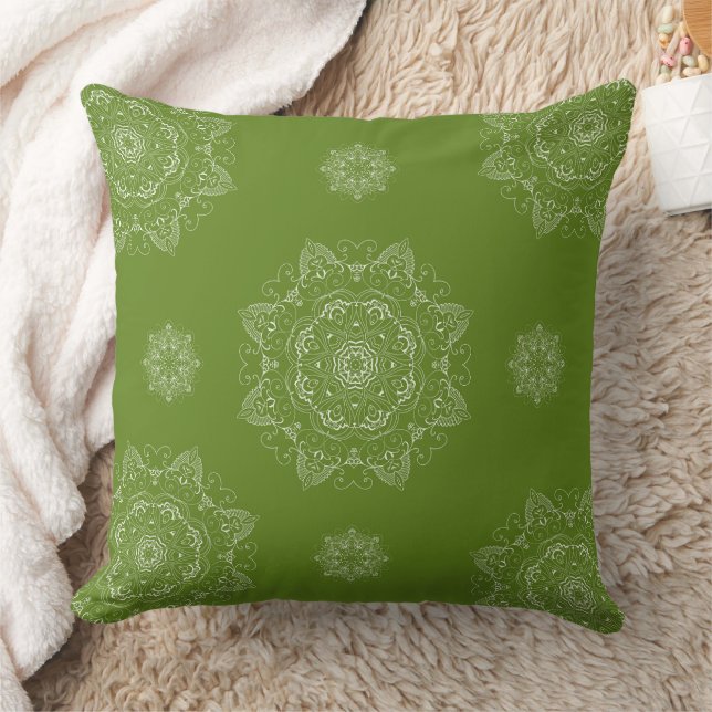 Olive minimalistisches Muster Kissendesign Kissen (Decke)