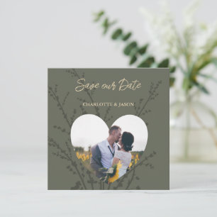 Olive Modern Foto Hörrahmen Save the Date