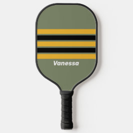 Olive Nightlight Across Striping mit Name Pickleball Schläger