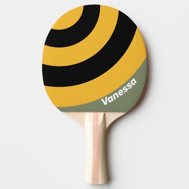 Olive Nightlight Circle Stripe with Name Tischtennis Schläger (Vorderseite)
