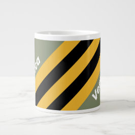 Olive Nightlight Stripes with Name Jumbo-Tasse
