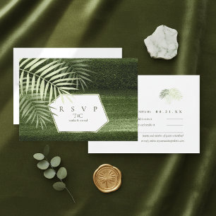 Olive Oasis Palmwedding ID1324 RSVP Karte