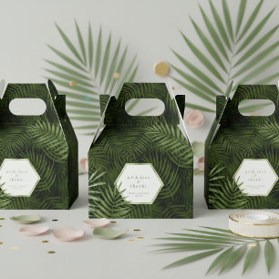 Olive Oasis Palmwedel-Muster Dankeschön ID1324 Geschenkschachtel