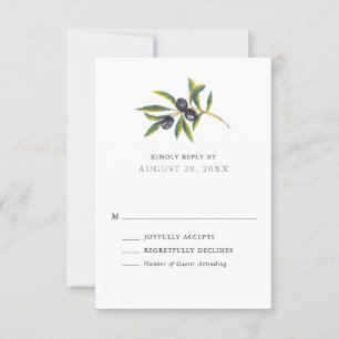 Olive Orchard Hochzeit RSVP Karte