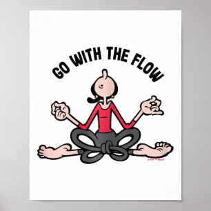 Olive Oyl Go With The Flow Yoga für den Tag der Me Poster