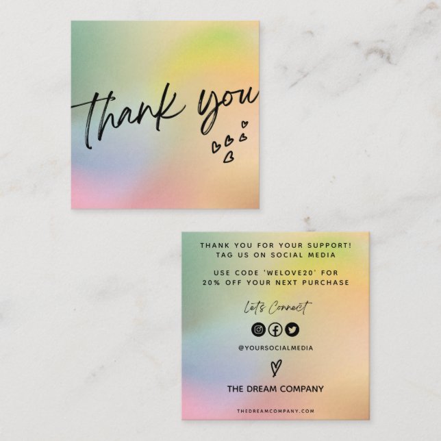 Olive Pink Heart Média tendance Insérer Carte de v (Devant / Derrière)