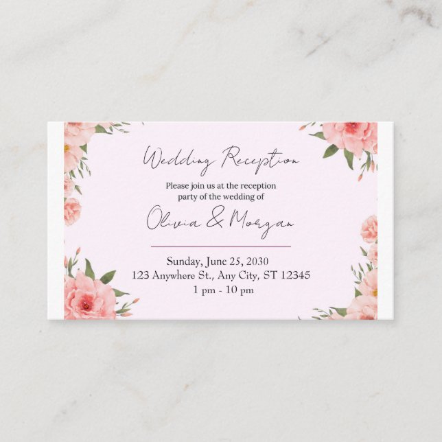 Olive-Pink Invitation Card (Devant)