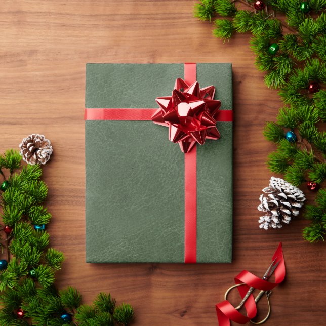 Olive Pistachio Green Christmas Textur Geschenkpapier (Feiertagsgeschenk)