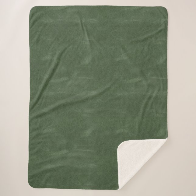 Olive Pistachio Green Christmas Textur Sherpadecke (Vorderseite)