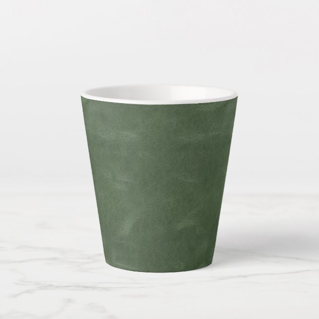 Olive Pistachio Green Textur Weihnachten Milchtasse (Vorderseite)