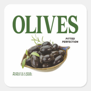 Olive Pitection Quadratischer Aufkleber