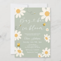 Olive Sage Daisy Retro Bay Bee Baby Dusche