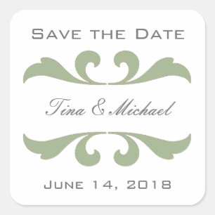 Olive Save the Date Stickers and Seals