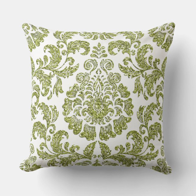 Olive Sparkle Glitzer Reversible Kissen (Vorderseite)