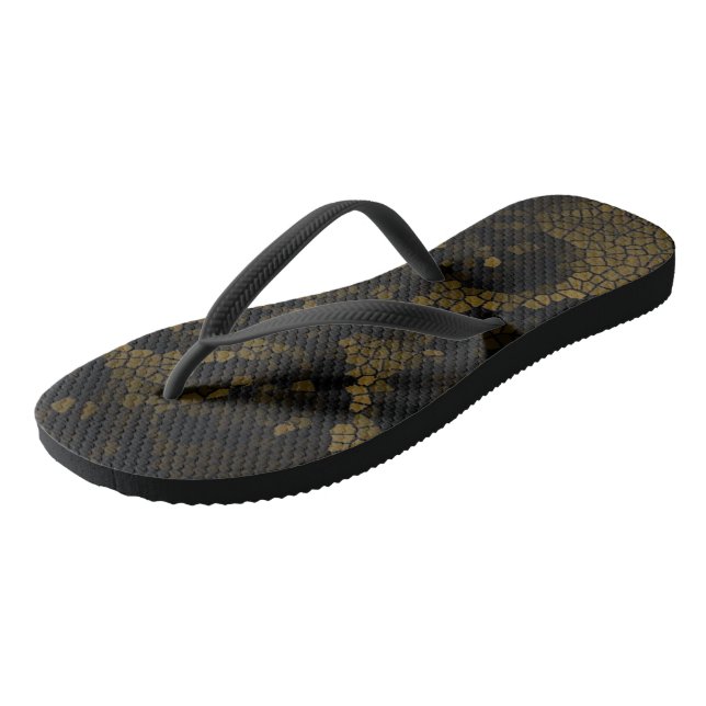 Olive Stected Glass Butterfly Flip Flops (Schrägansicht)