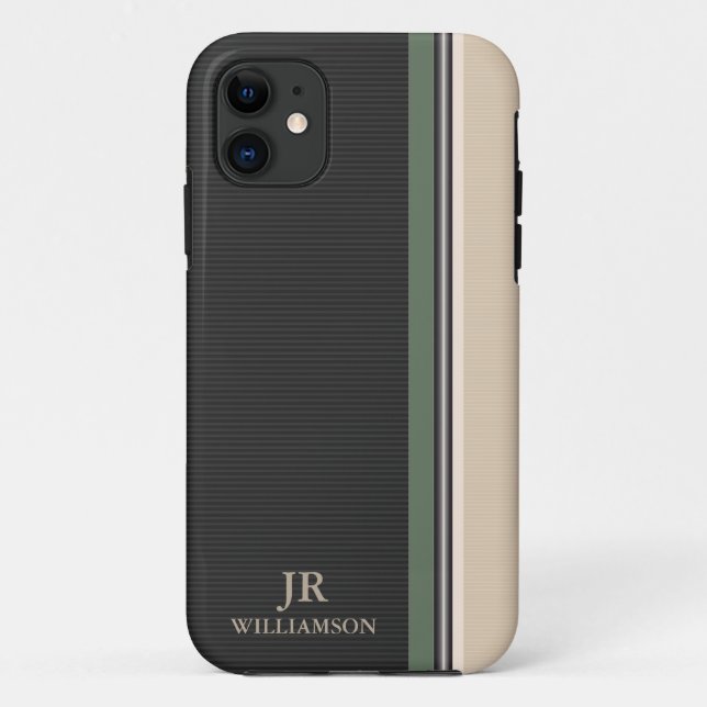 Olive Stripes im modernen Stil - kundenspezifisch  Case-Mate iPhone Hülle (Rückseite)