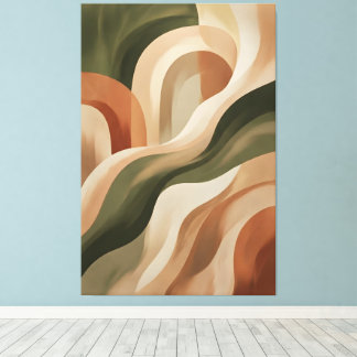 Olive Terracotta Abstract Gallery Art Canvas Print Leinwanddruck