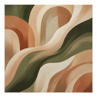 Olive Terracotta Abstract Gallery Art Photo Print Fotodruck