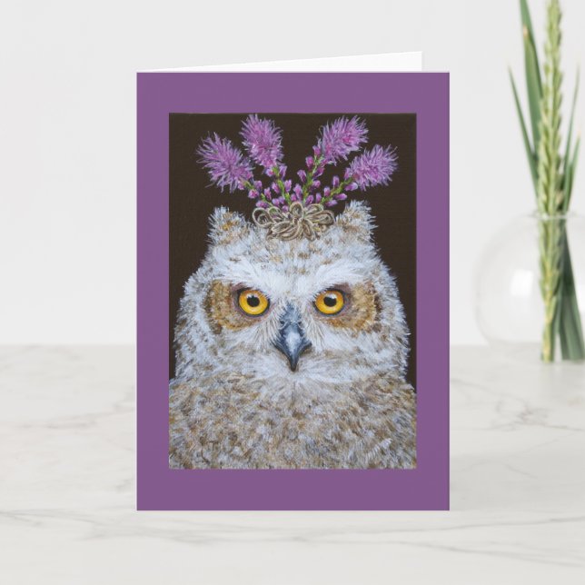Olive the owlet Grußkarte Karte (Vorderseite)