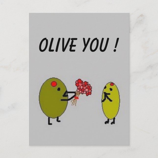 OLIVE-TOI ! - Olives in Love - carte postale (Devant)