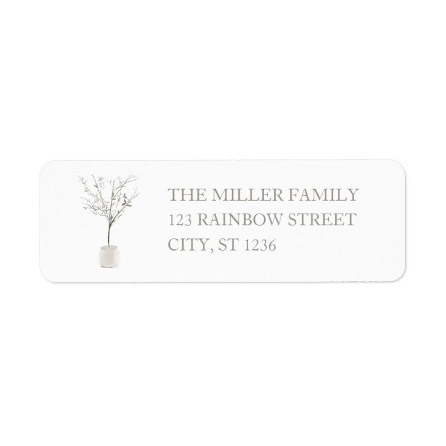Olive Tree Simple Family Return Address Label (Vorne)