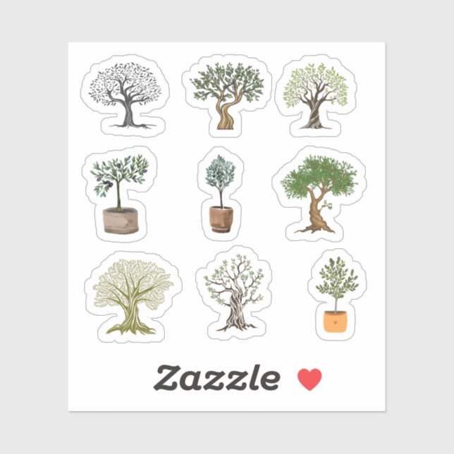 Olive Tree Stickers Aufkleber (Blatt)