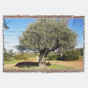 Olive Tree Throw Blanket Decke