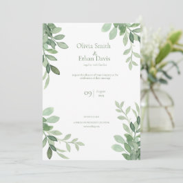 Olive Tree Watercolor Hochzeit Einladung