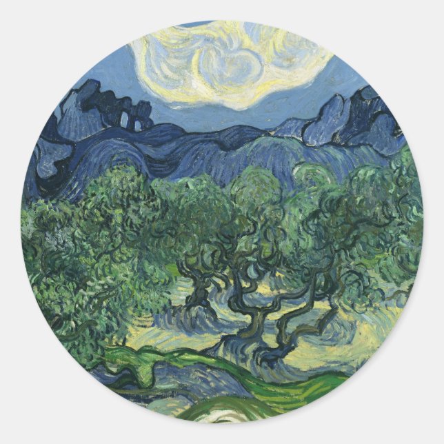Olive Trees by Van Gogh Runder Aufkleber (Vorderseite)