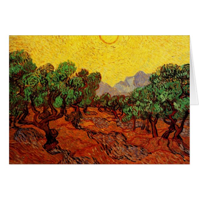 Olive Trees with Yellow Sky and Sun (Devant horizontal)