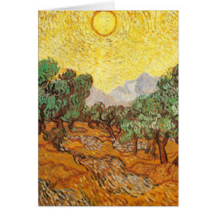 Olive Trees Yellow Sky & Sun Van Gogh Kunst und Ku