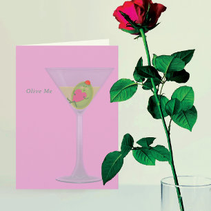 Olive und Martini Valentinstagskarte Dankeskarte