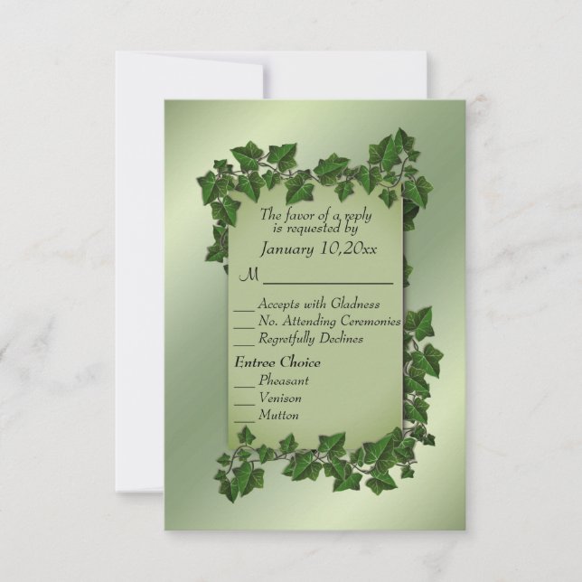 Olive Vines UAWG w Entree RSVP Karte (Vorderseite)