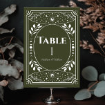 Olive Vintages Tarot Gothic Wedding Table Card Tischnummer<br><div class="desc">Elegantes und modernes Hochzeitsdesign inspiriert durch eine Tarot-Karte. Artikel werden genau so gedruckt,  wie sie auf Ihrem Bildschirm erscheinen,  wenn Sie dem Warenkorb hinzufügen,  sodass Sie jede Tischnummer,  die Sie benötigen,  individuell anpassen und hinzufügen können. Matching Items in unserem Shop für ein komplettes Party Thema.</div>