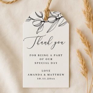Olive Wedding Vielen Dank Botanisch-mediterran Geschenkanhänger